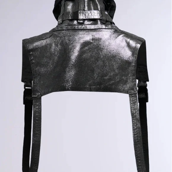 Metallic Silver Women's Jacket Collar - Picture 4 of 4